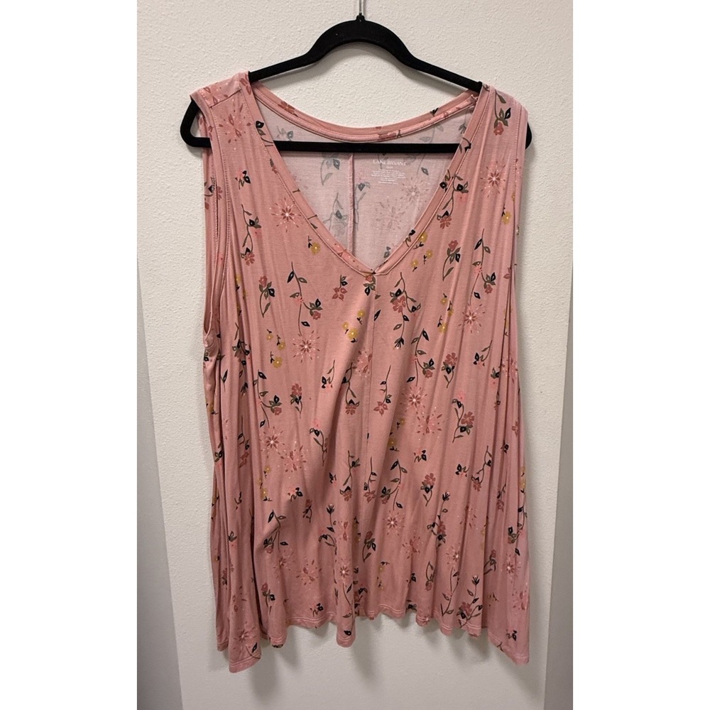 Lane Bryant Women's Plus 22/24 Pink Floral Sleeveless Tank Top
